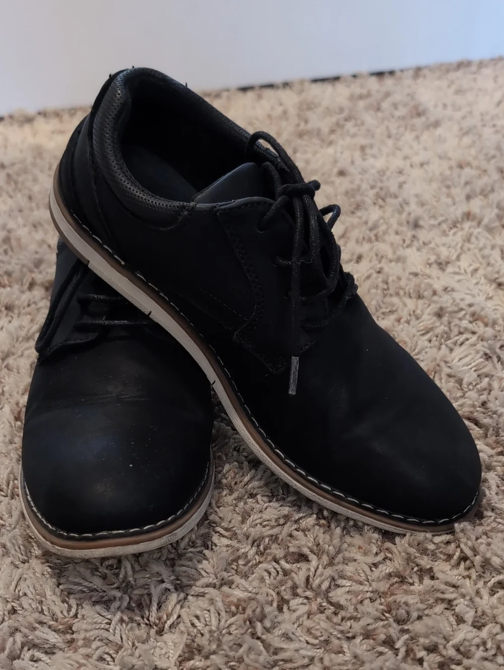 Boy's Black Lace-Up Casual Derby Shoes